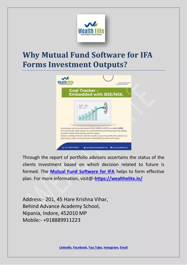 why mutual fund software for ifa forms investment