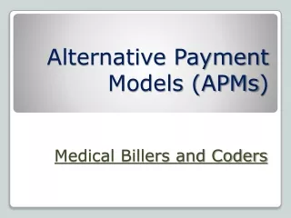 alternative payment models apms