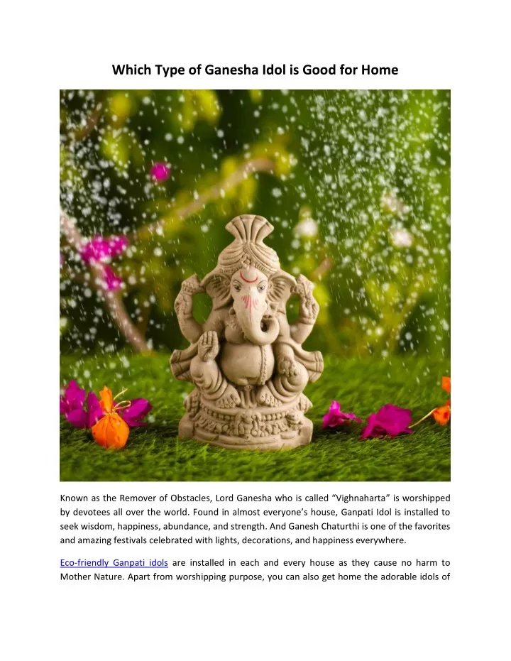 which type of ganesha idol is good for home