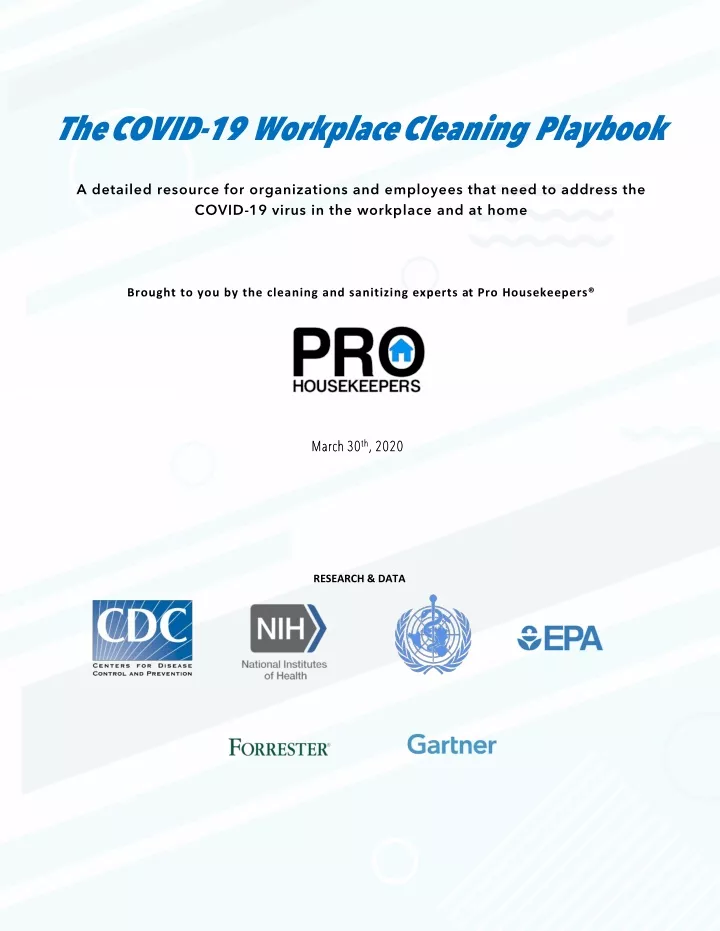 the covid 19 workplace cleaning playbook