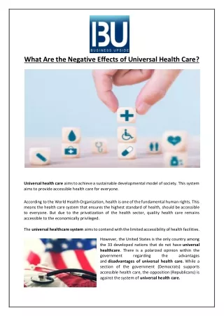 what are the negative effects of universal health