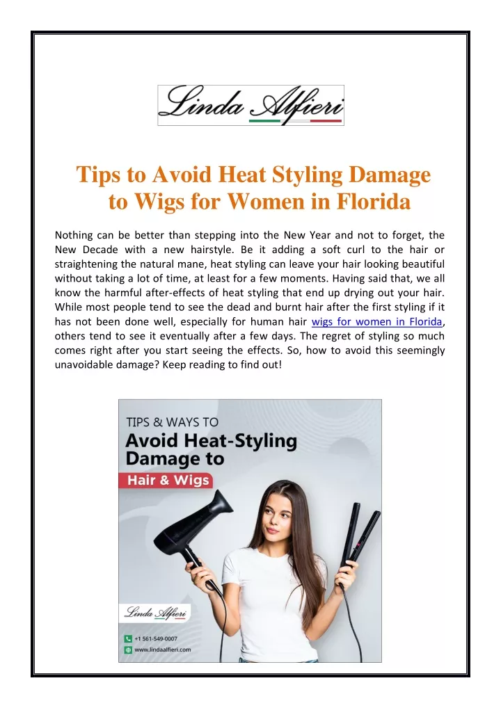 tips to avoid heat styling damage to wigs