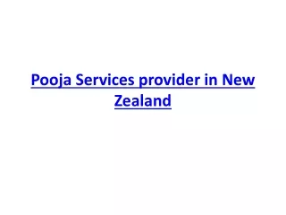 Pooja Services provider in New Zealand