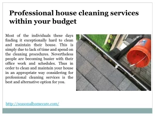 Professional house cleaning services within your budget