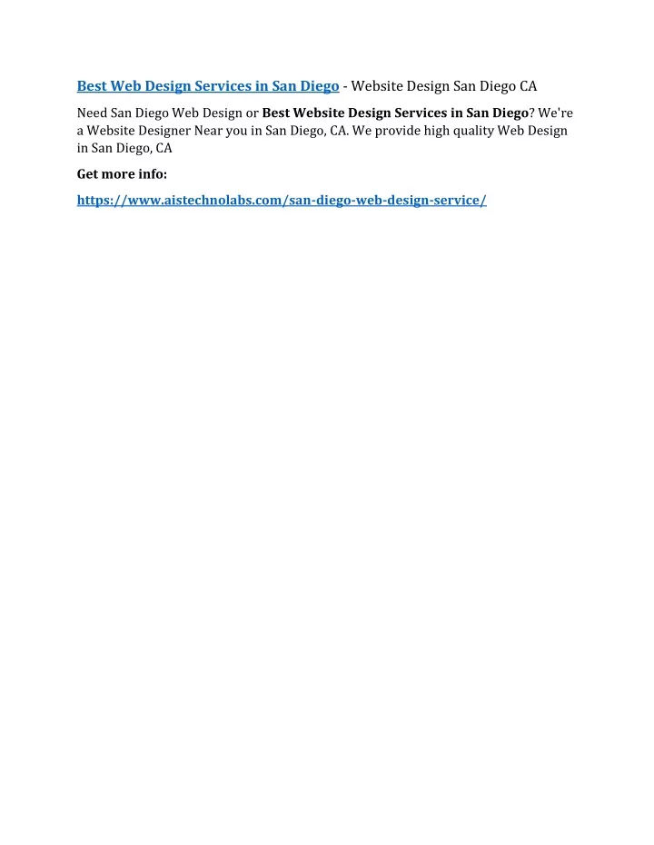 best web design services in san diego website