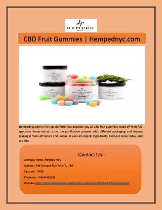 cbd fruit gummies hempednyc com