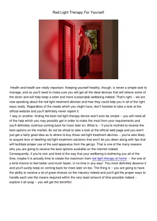 red light therapy for yourself