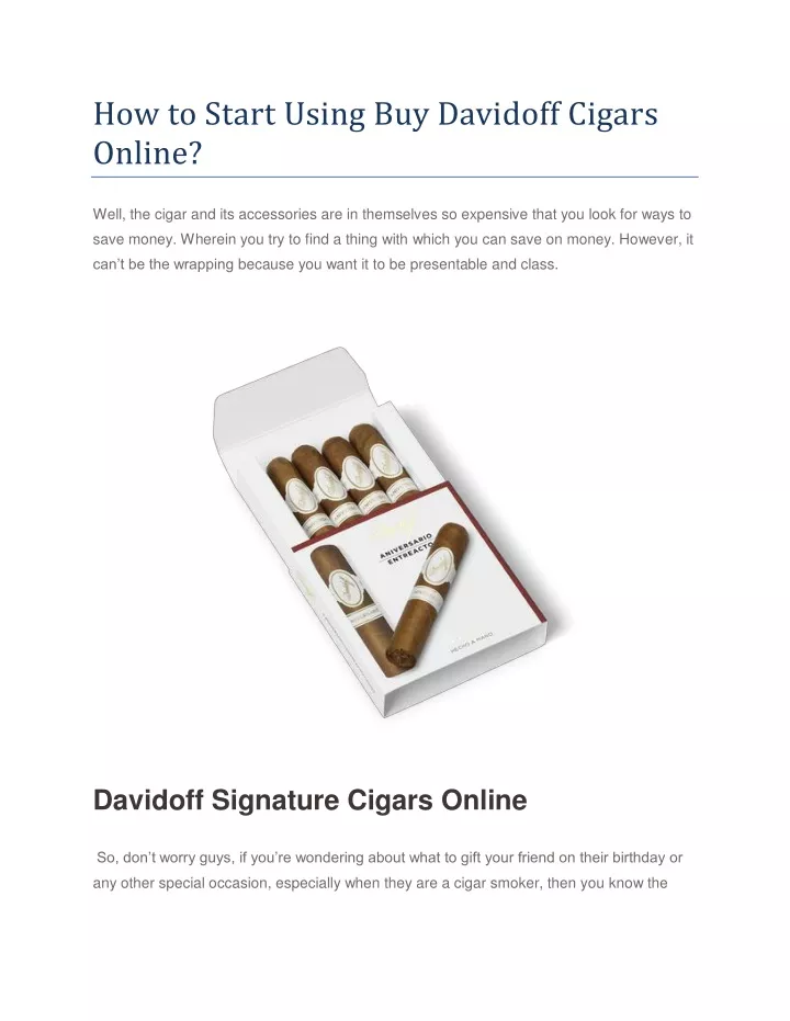 how to start using buy davidoff cigars online