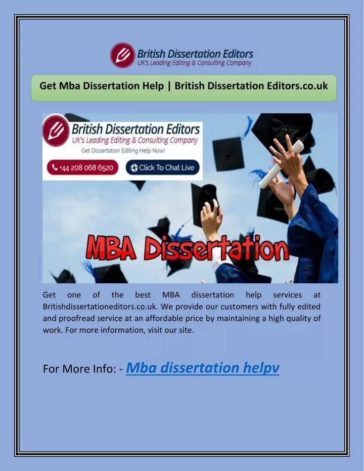 get mba dissertation help british dissertation