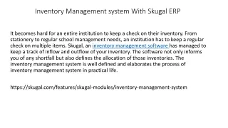 inventory management system with skugal erp