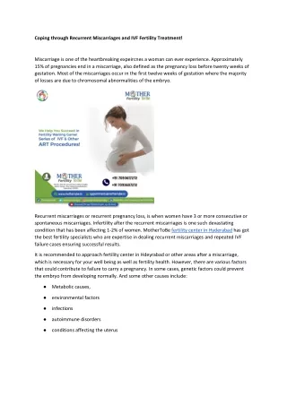 coping through recurrent miscarriages
