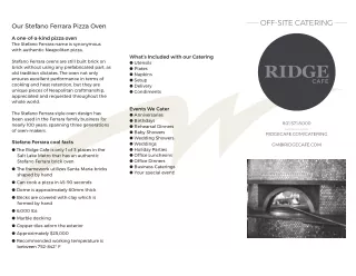 Offsite catering menu - Ridge Cafe