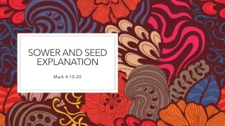 Sunday January 24, 2020 Sermon Slides -- Mark 4:10-20