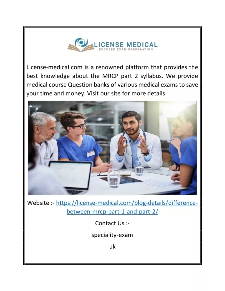 license medical com is a renowned platform that