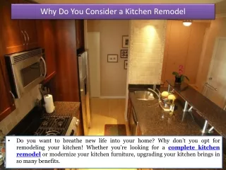 why do you consider a kitchen remodel