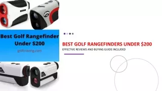 Best Golf Rangefinder Under $200