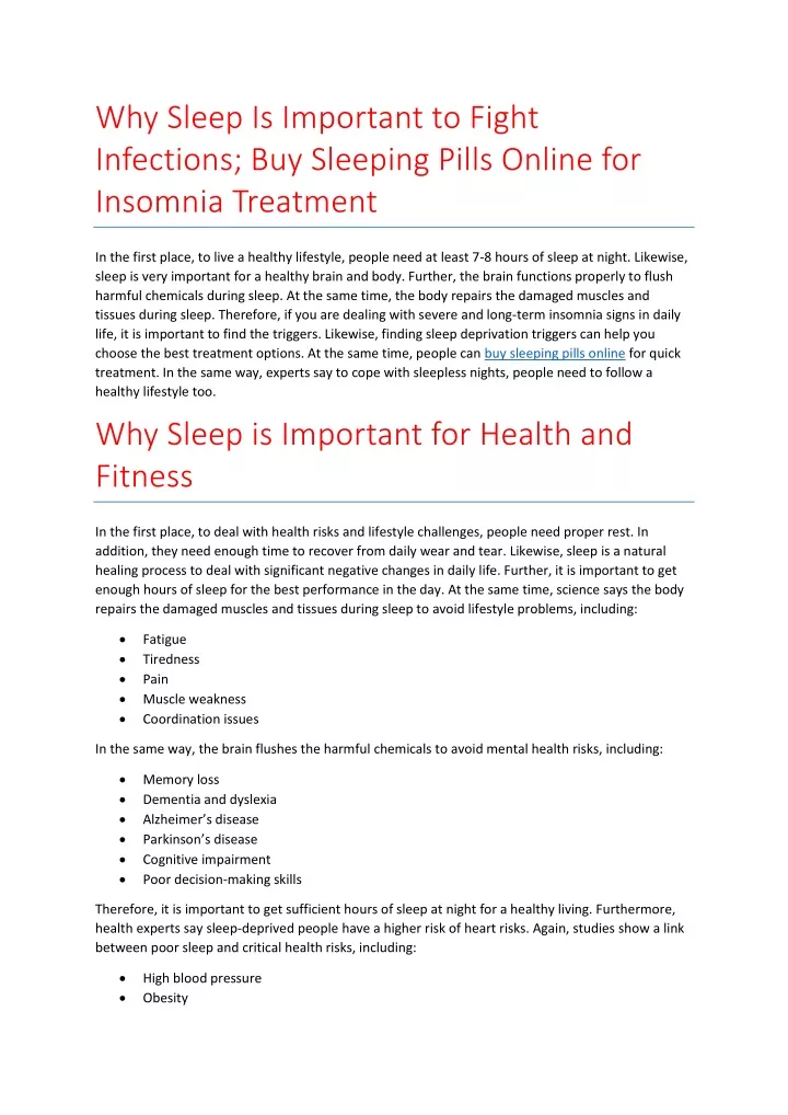 why sleep is important to fight infections