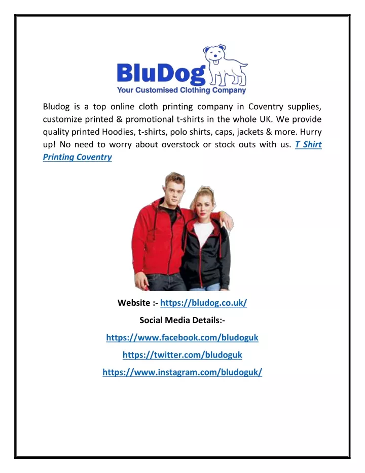 bludog is a top online cloth printing company