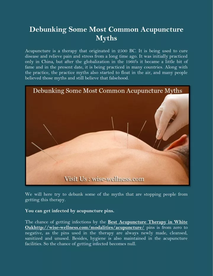 debunking some most common acupuncture myths