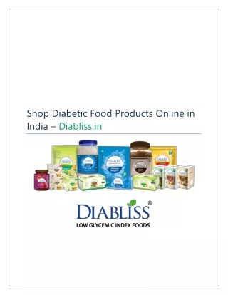 Shop Diabetic Food Products Online in India