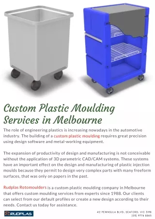 Custom Plastic Moulding Services in Melbourne