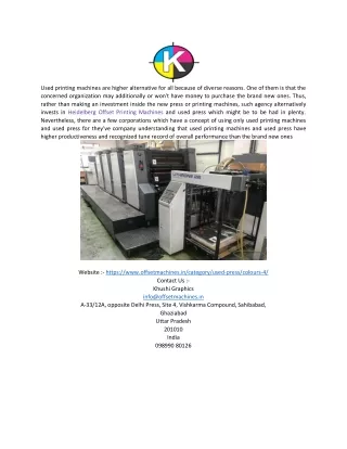 4 Colour Offset Printing Machine Price | Offsetmachines.in