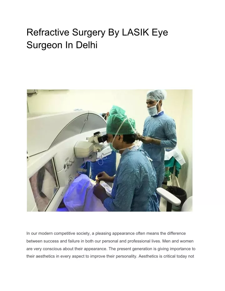 refractive surgery by lasik eye surgeon in delhi
