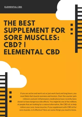 The Best Supplement For Sore Muscles: CBD? | Elemental CBD