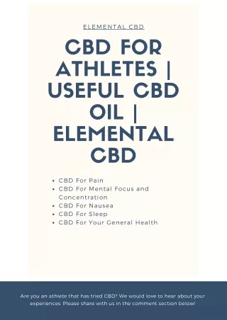 CBD For Athletes | Useful CBD Oil | Elemental CBD