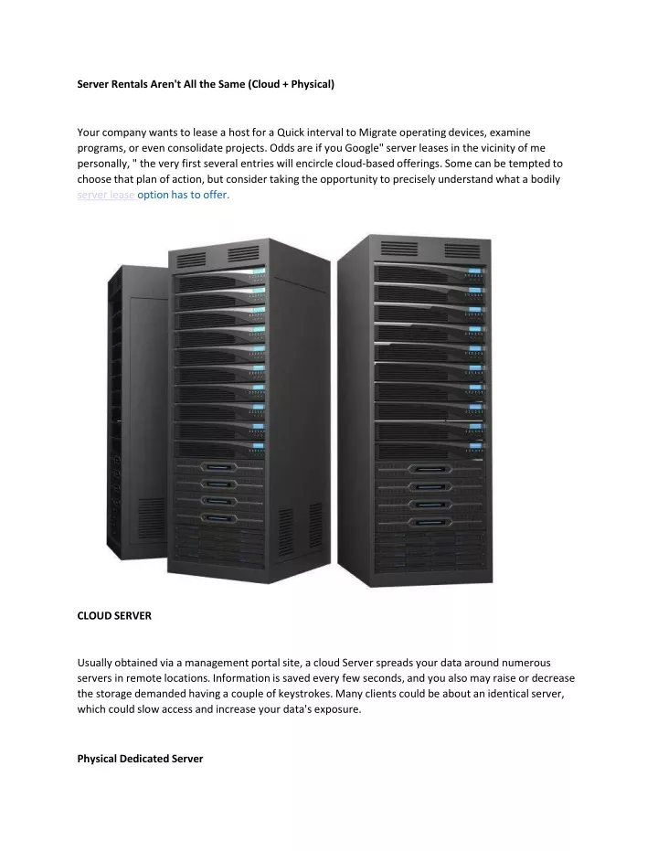 server rentals aren t all the same cloud physical