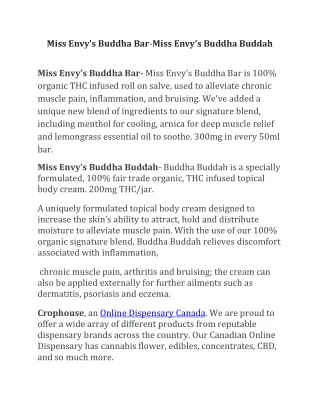 Miss Envy’s Buddha Bar-Miss Envy’s Buddha Buddah