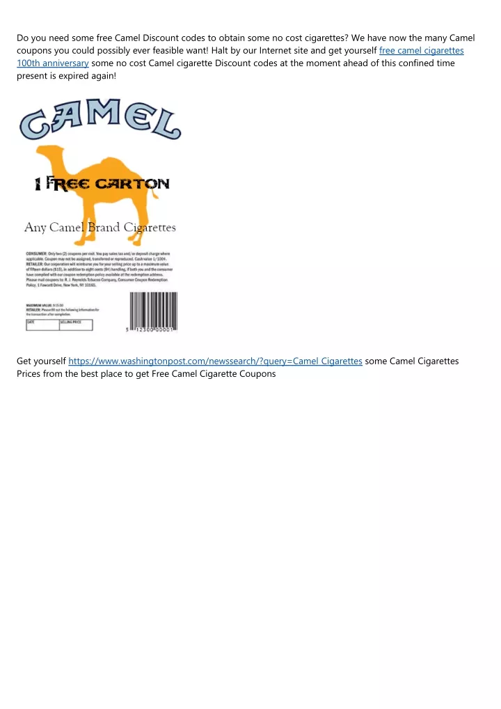 do you need some free camel discount codes