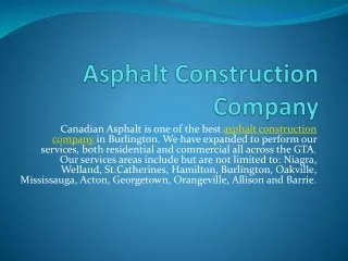 Asphalt Construction Company