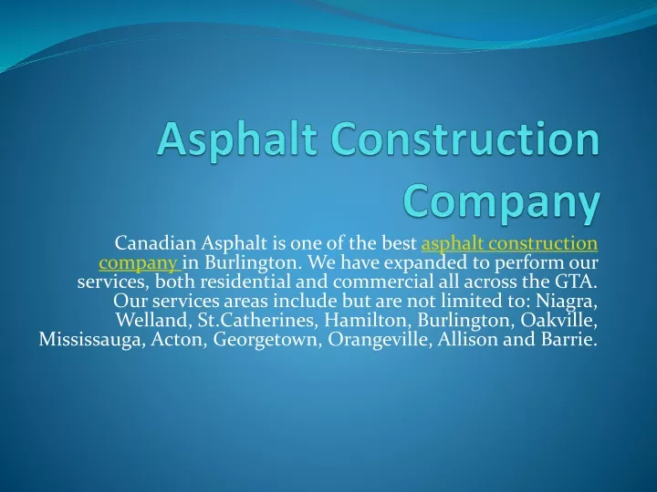 asphalt construction company