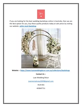 if you are looking for the best wedding backdrops