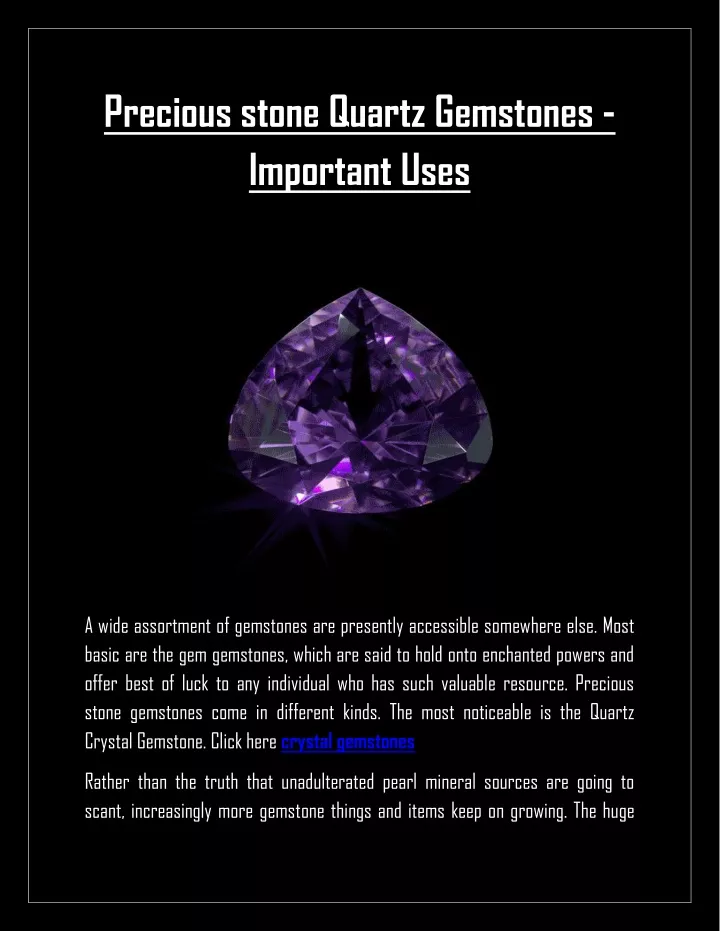 precious stone quartz gemstones important uses