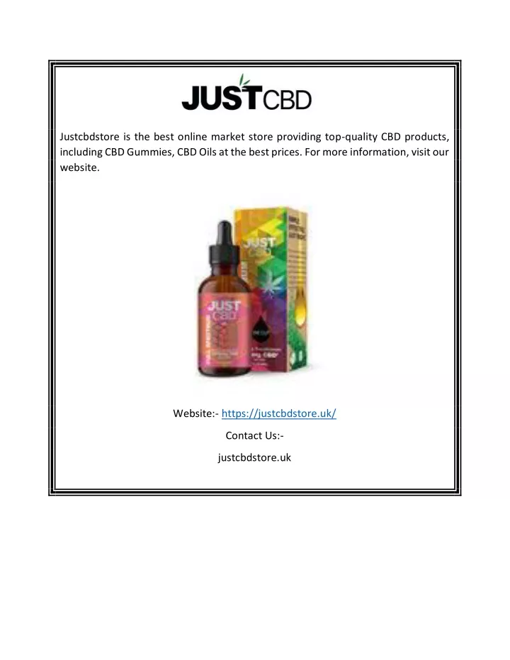 justcbdstore is the best online market store