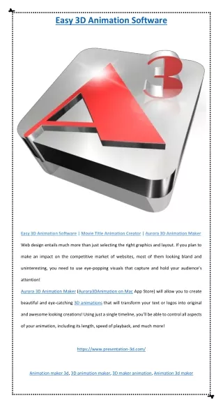 easy 3d animation software