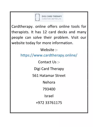 Check The Best Online Tools For Therapists | Card Therapy Online