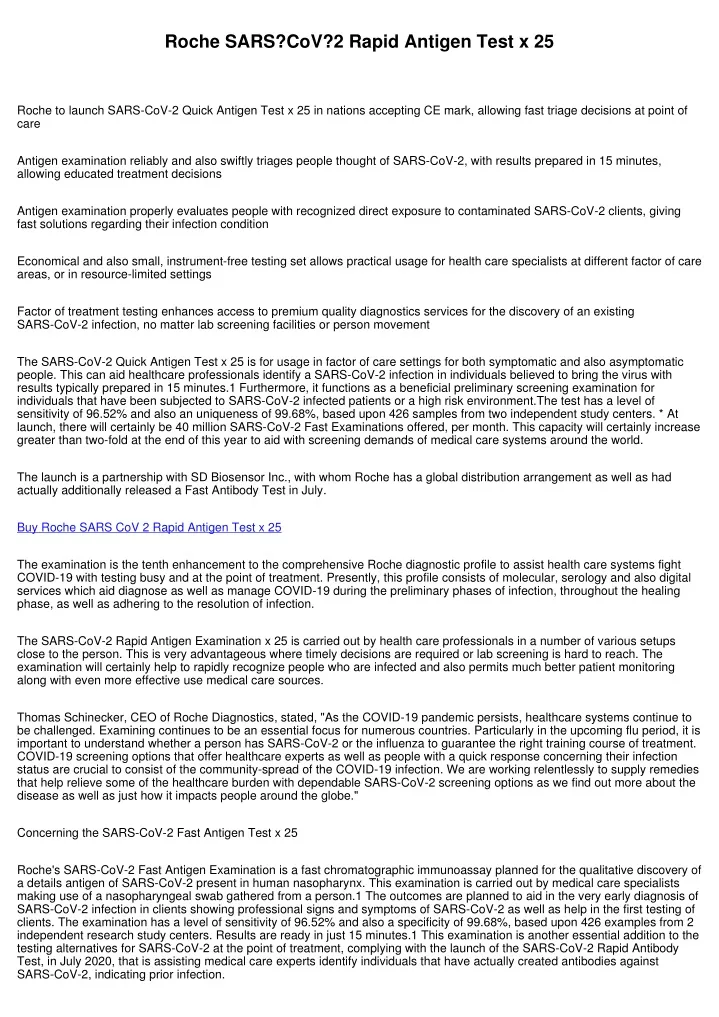 roche sars cov 2 rapid antigen test x 25