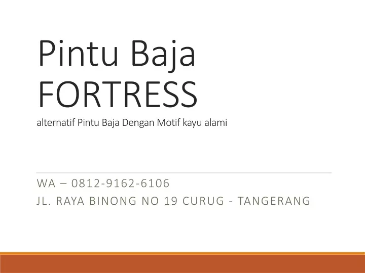 pintu baja fortress alternatif pintu baja dengan motif kayu alami