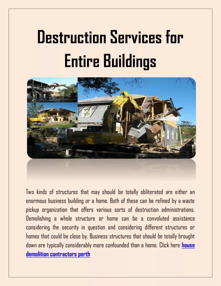 destruction services for entire buildings