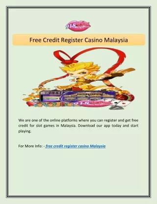 Free Credit Register Casino Malaysia