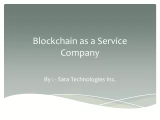 blockchain as a service Company