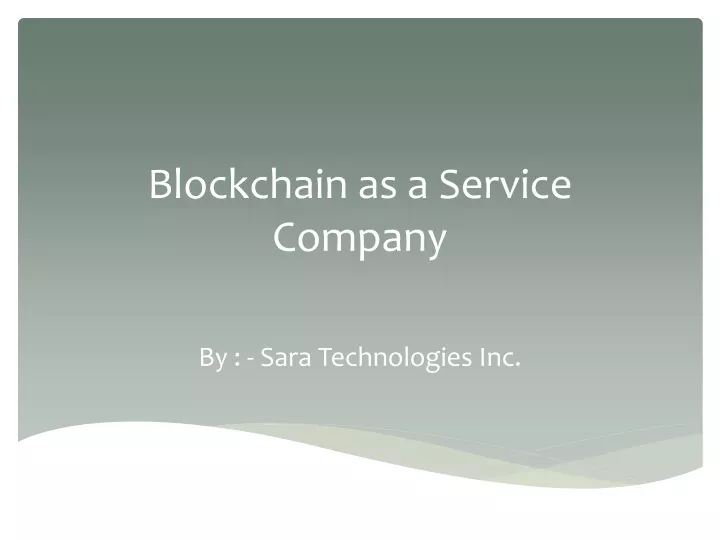 blockchain as a service company