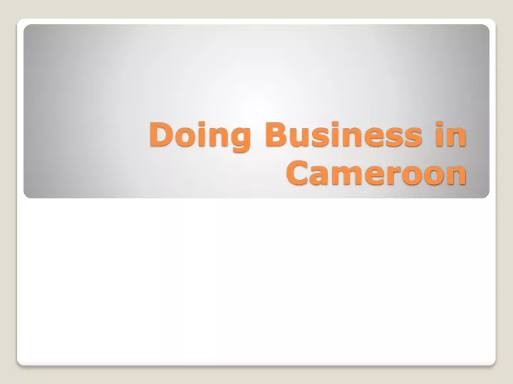 doing business in cameroon