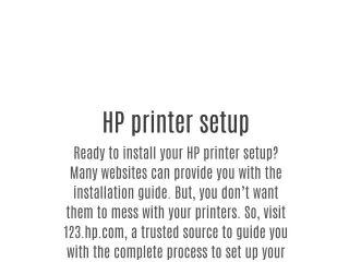 Install HP printer setup for Windows and MAC