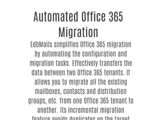 Automated Office 365 Migration