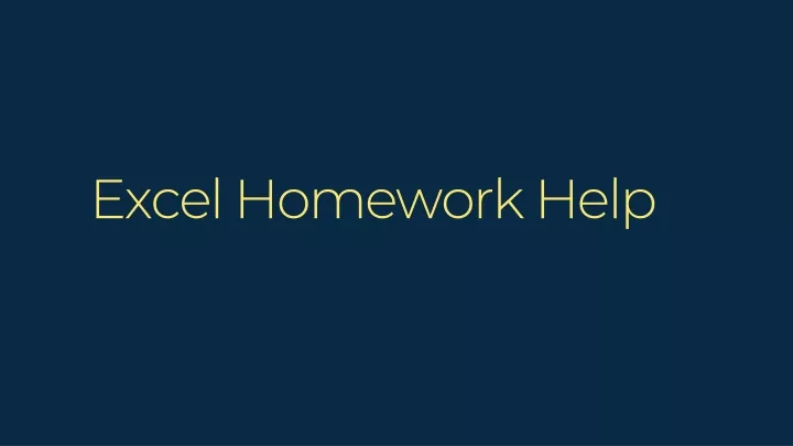 excel homework help