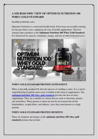 a microscopic view of optimum nutrition 100 whey